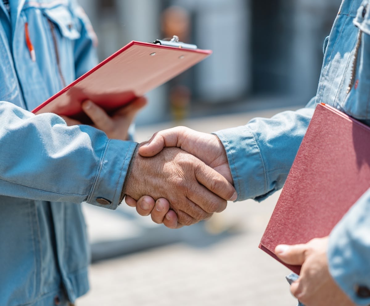 Handshake between contractor and funding partner